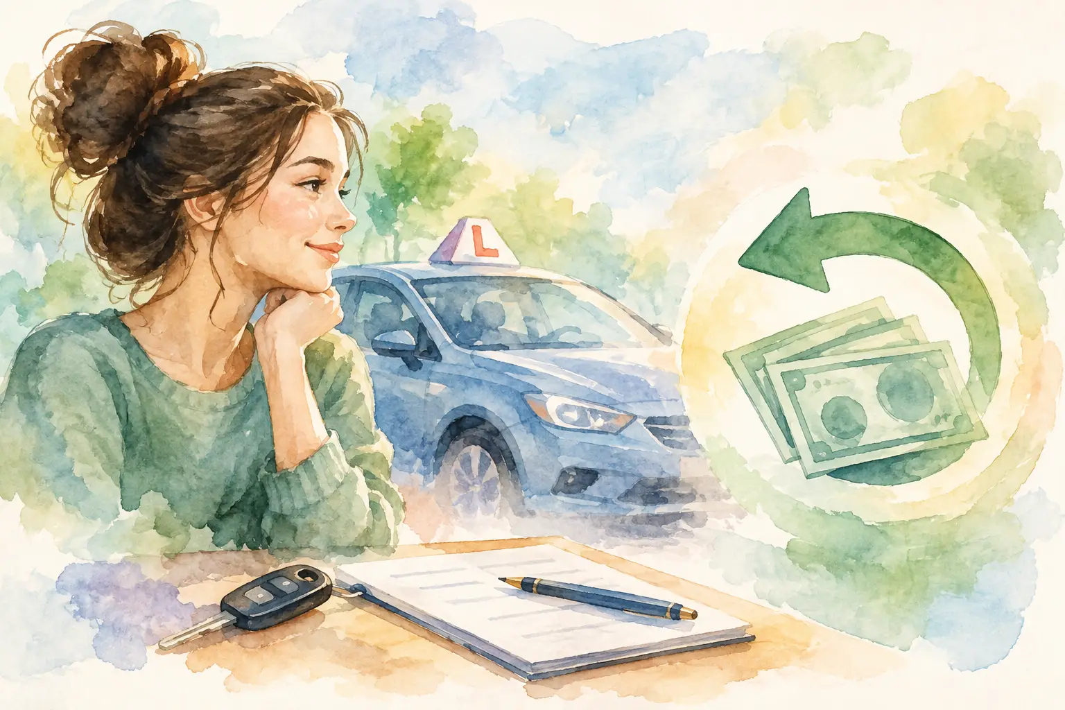 Hoe werkt een unused driving lesson hours refund?